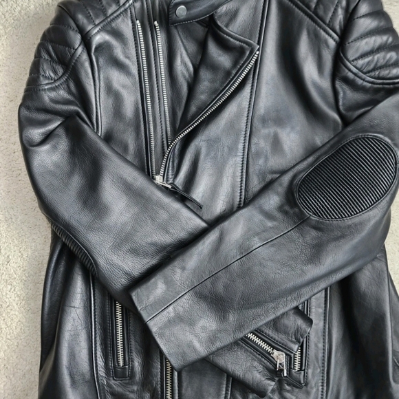 Boda Skins Men's Black Leather Biker Jacket, XL - Picture 10 of 10